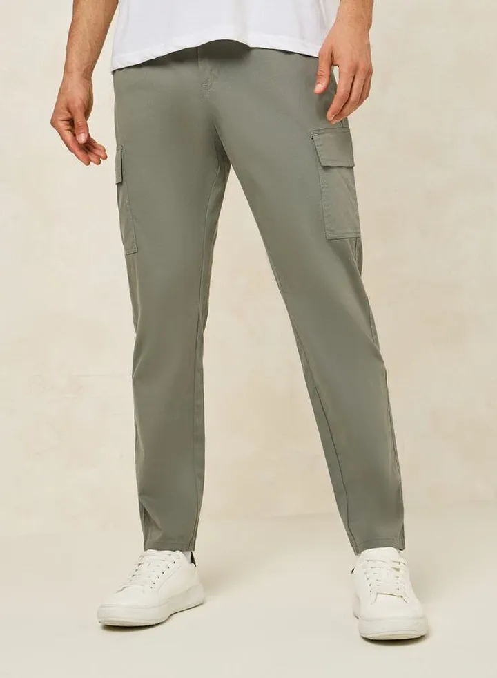 Cargo Slim Fit Cotton Stretch Chino