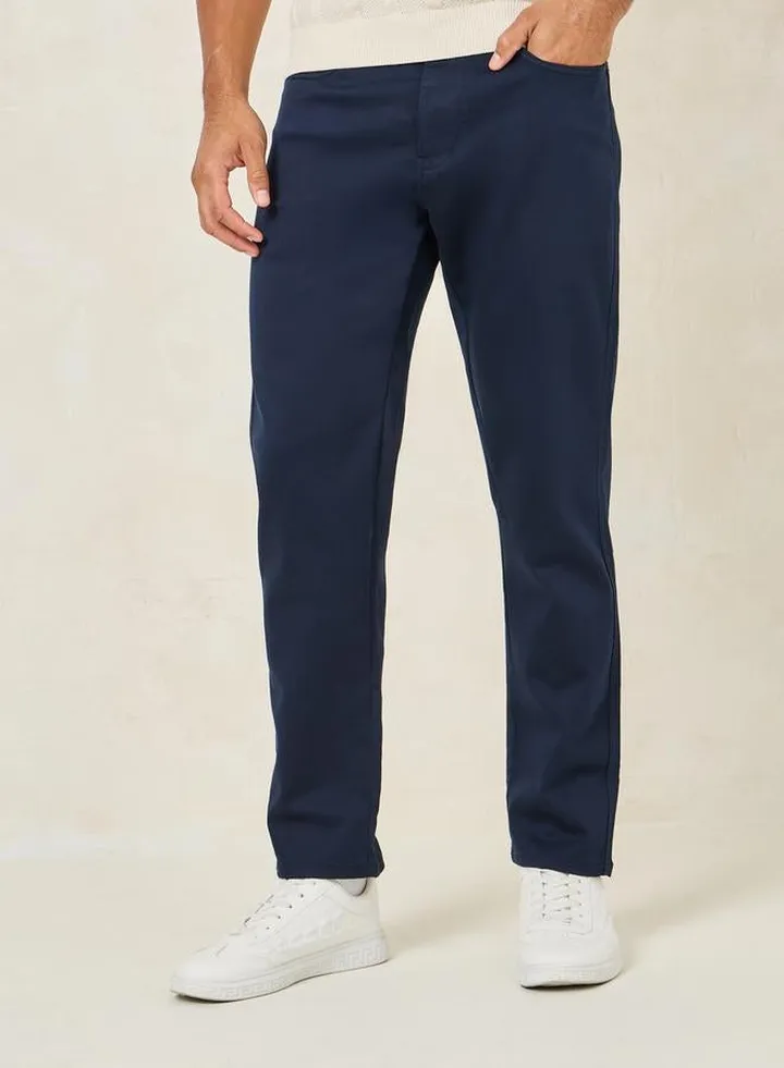 5-Pocket Knitted Twill Stretch Cotton Chinos