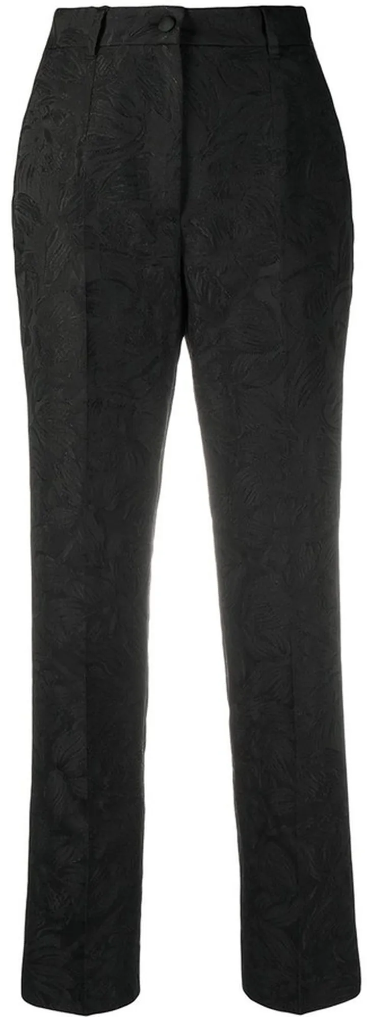 Floral Brocade Straight Trousers