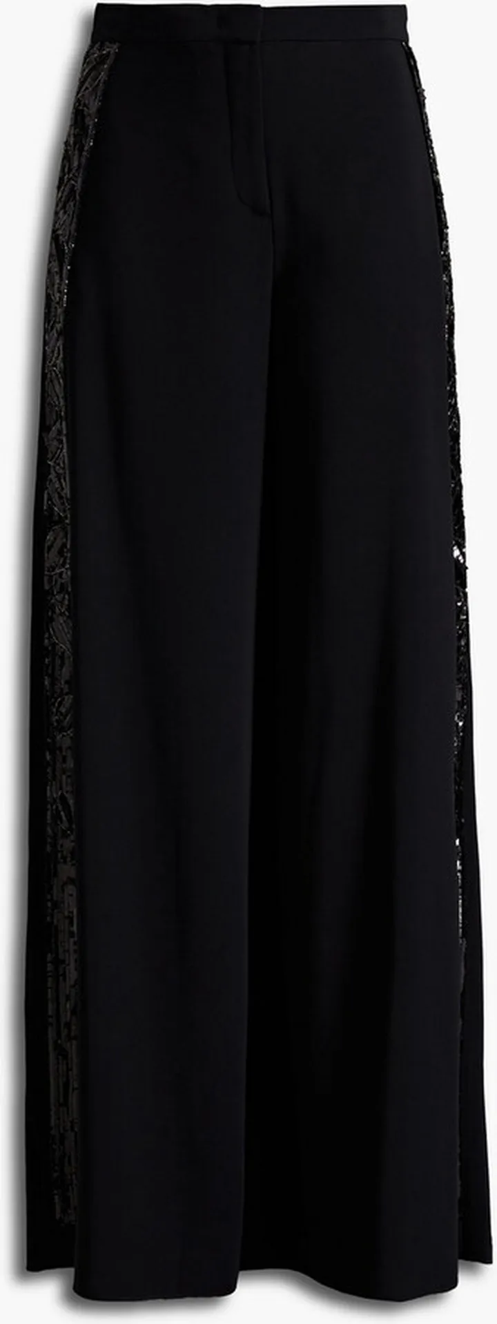 Embellished cady wide-leg pants