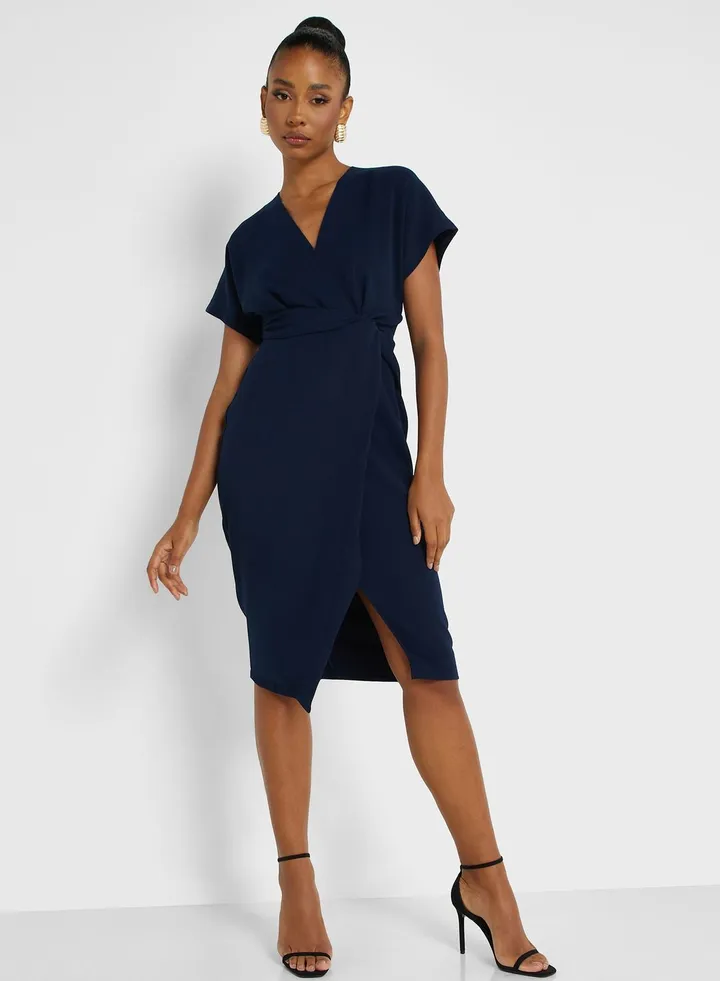 V-Neck Side Slit Dress