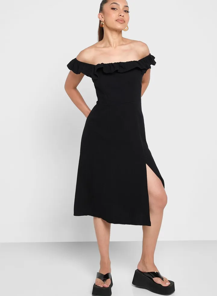 Off Shoulder Ruffled Dress