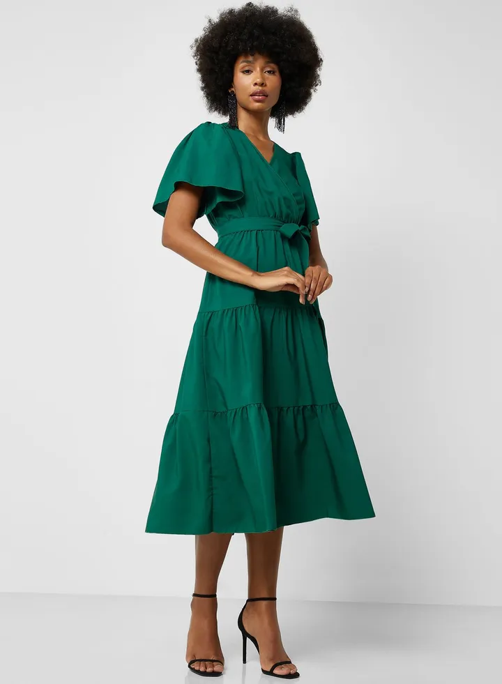 Ruffle Sleeve Dress