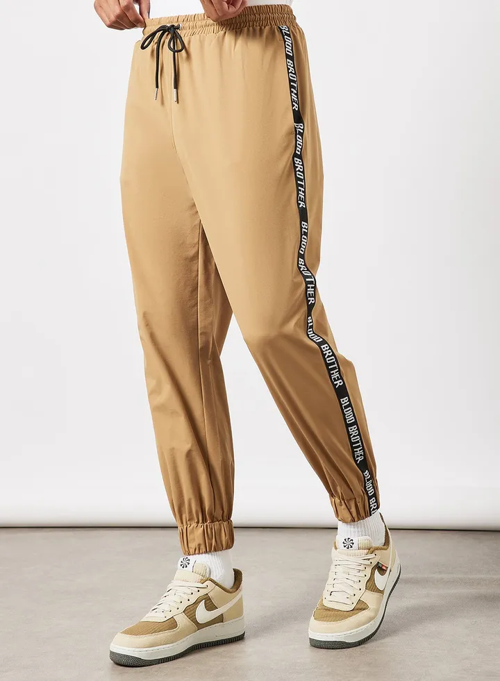 Logo Tape Joggers Taupe