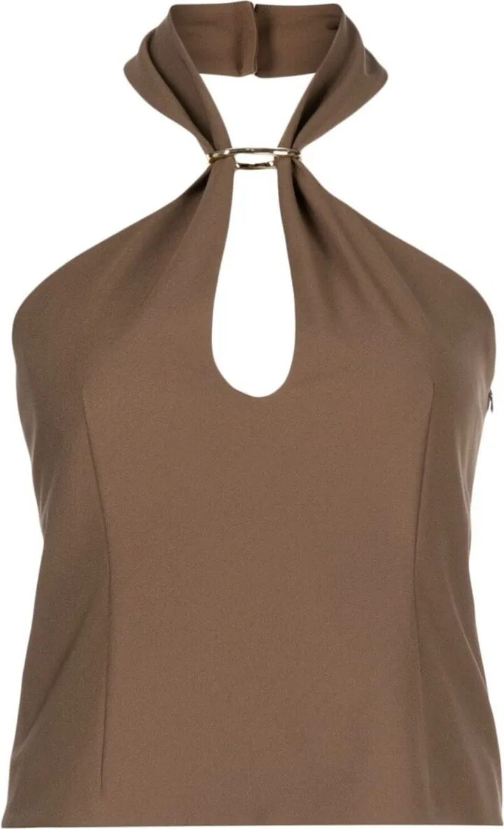 Brown Tilda Halterneck Top