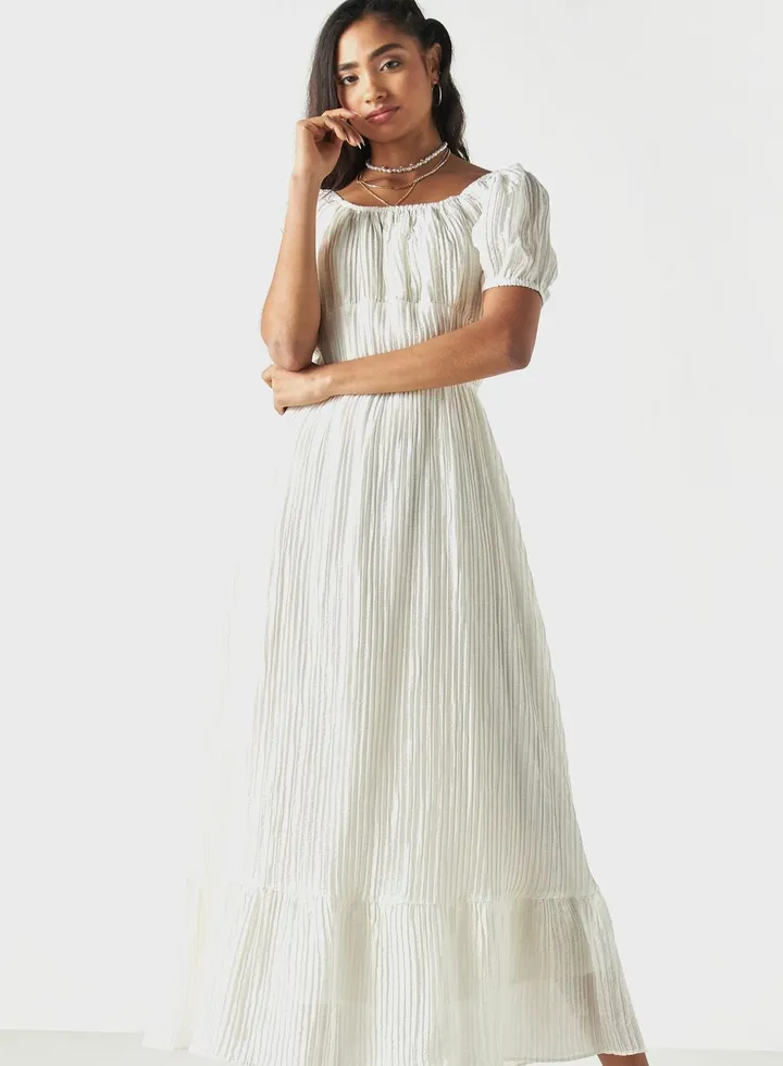 Plisse Tiered Dress