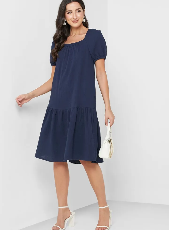 Puff Sleeve Tiered Dress