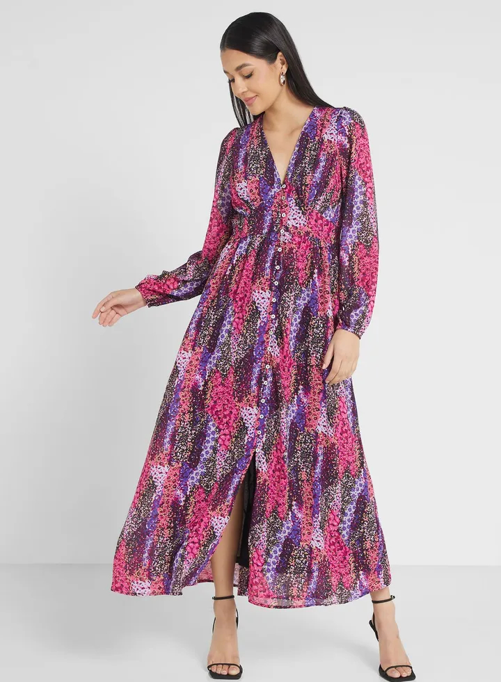 V-Neck Tiered Dress