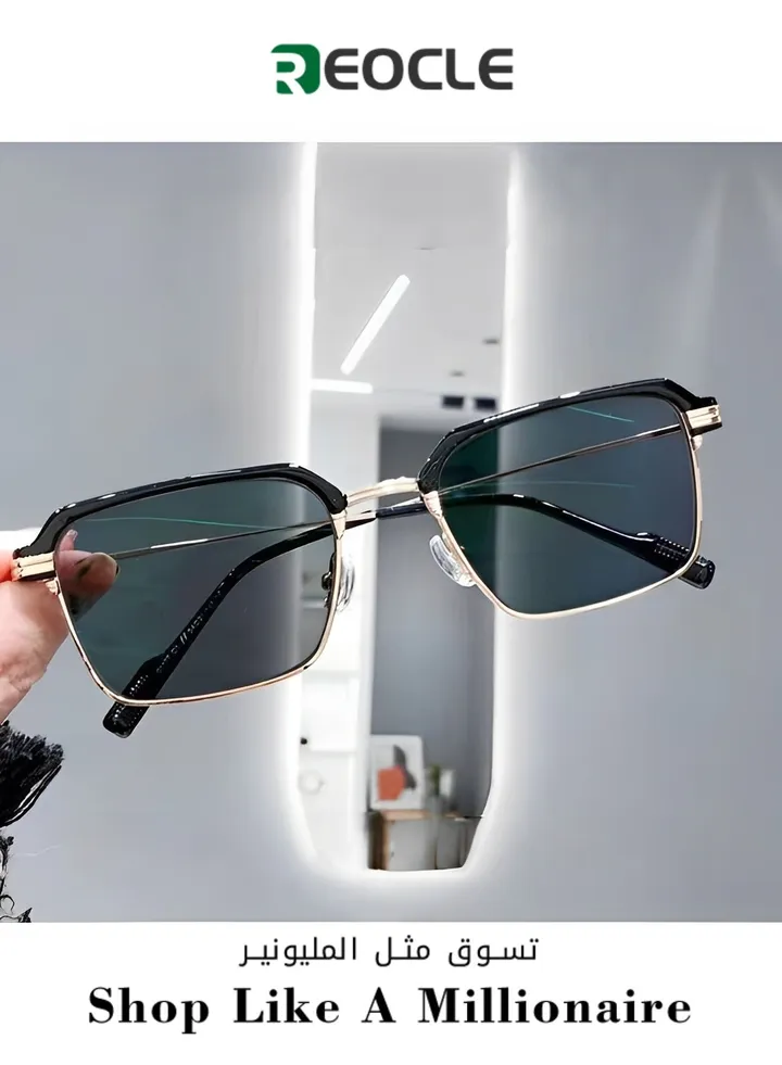 Metal Half-frame Reading Glasses Photochromic Glasses Hd Eyebrow Men's Anti-blue Light Reading Glasses Metal Fashion Classic