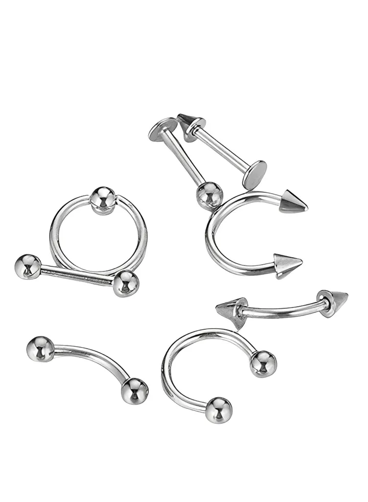 8pcs ear piercings for women nose ring lip eyebrow body jewelry