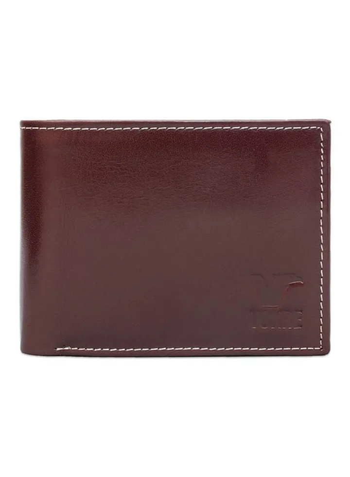 Leather Bifold Men's Wallet Burgundy