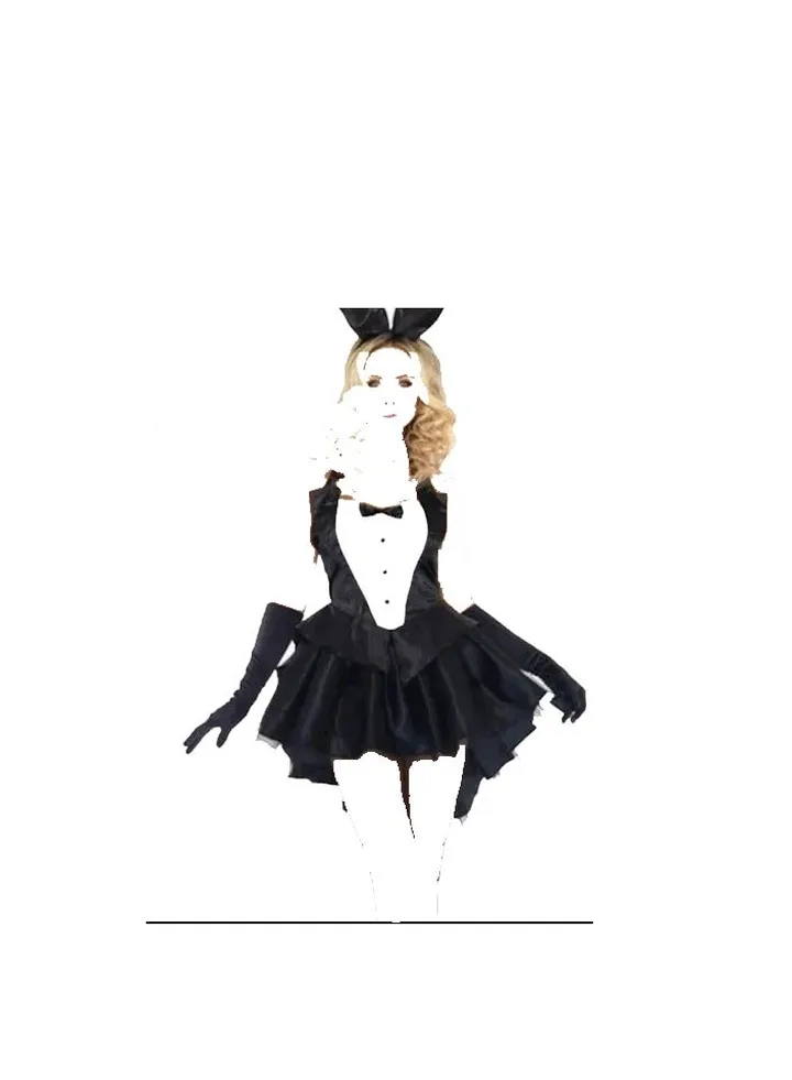 Women Plus Size Outfit Costume Lace Trim Lingerie Dress 4 Piece Cosplay Set.