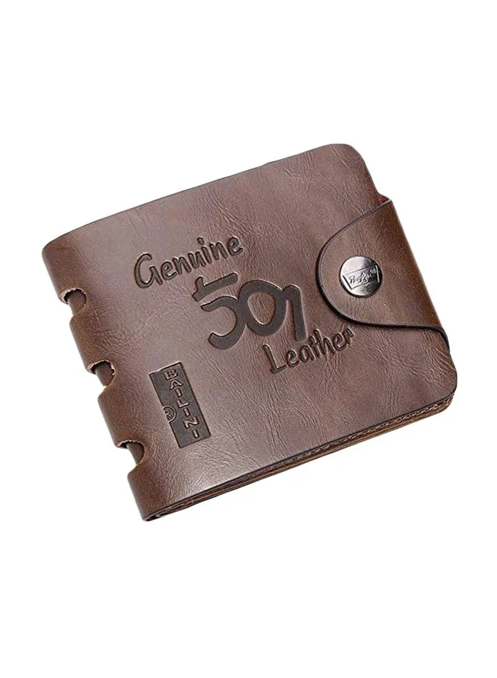 Leather Bifold Wallet Brown