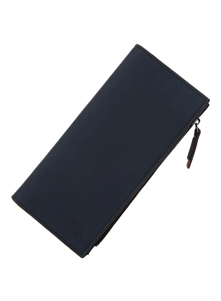 Long Leather Wallet Blue