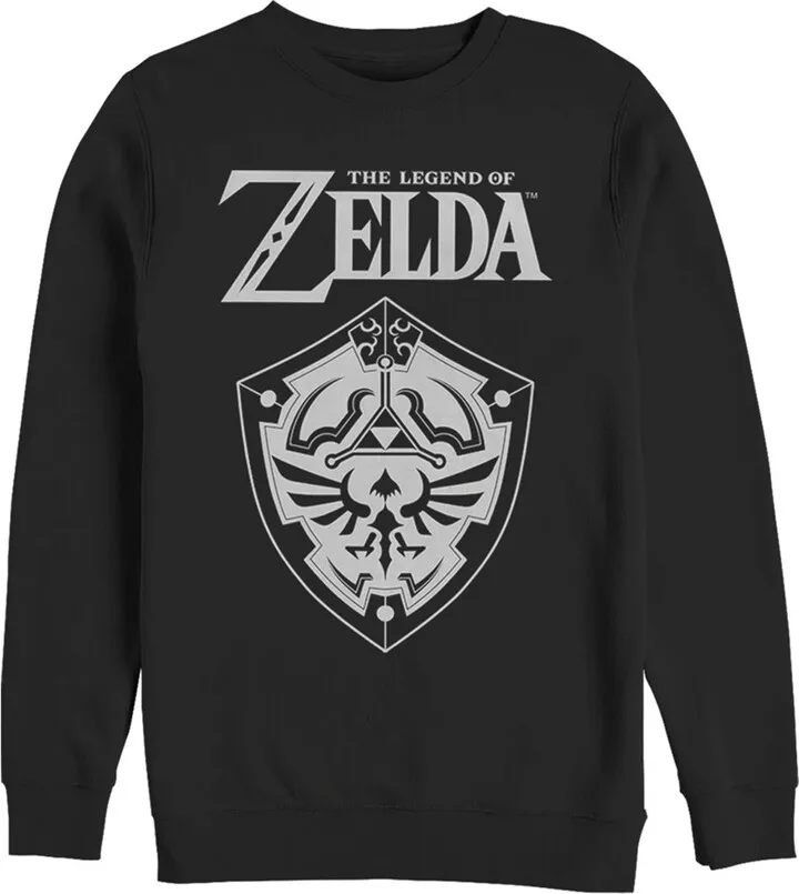 Men's Nintendo Legend of Zelda Shield Sweatshirt - Black - Large