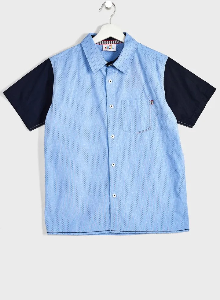 Boy Contrasting Short Sleeve Shirt