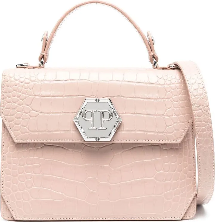 Superheroin crocodile-effect tote bag