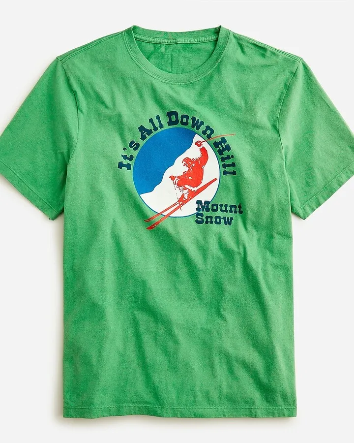 Mount Snow X J.Crew made-in-the-USA "It's All Downhill" graphic T-shirt