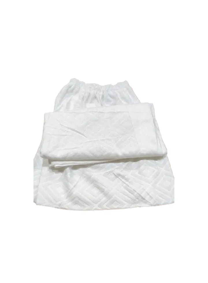 2-Piece White Ihram Towel, Skirt with Elastic for Kids, Absorbent Ihram Ahram Ehram Towel - variation Sizes- Lightweight Umrah Essentials