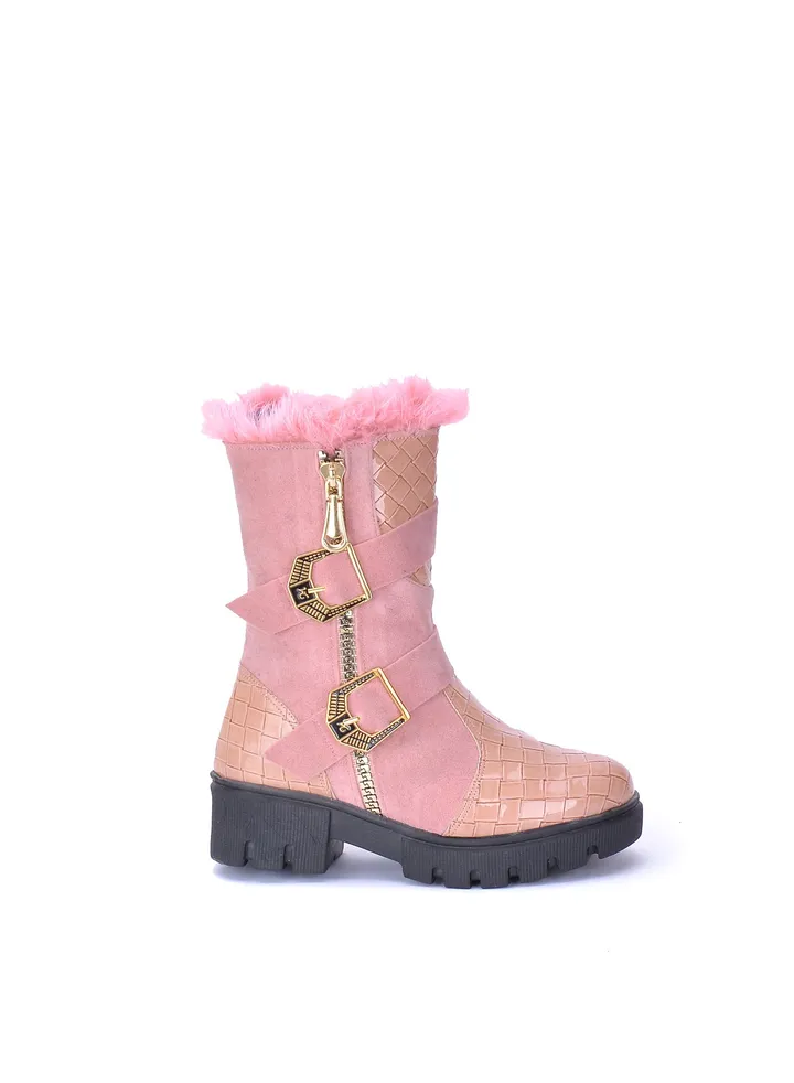 Girls Half Boot High Quality Leather-PINK