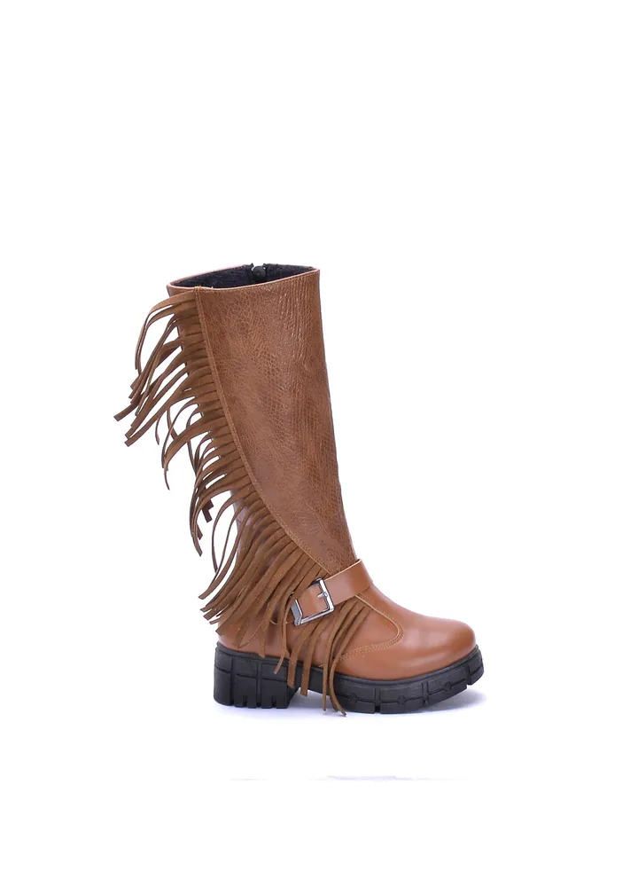 Girls Half Boot Leather High Quality and Tassels-HAVAN