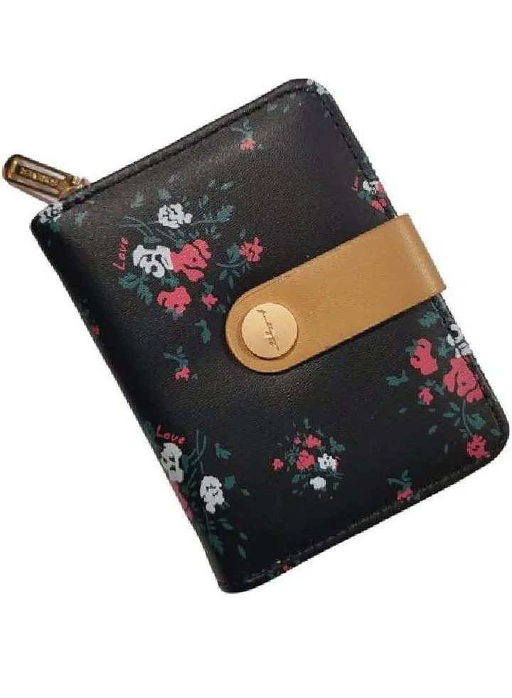 Women Printed Flowers Casual Trendy Short Wallets