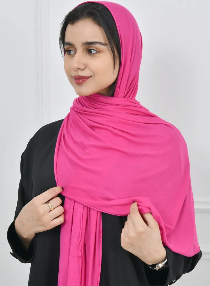 Dark pink cotton scarf