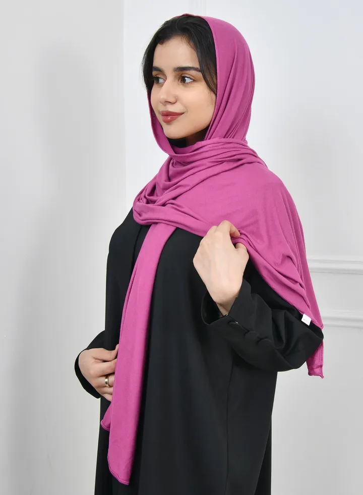 Dark pink cotton scarf