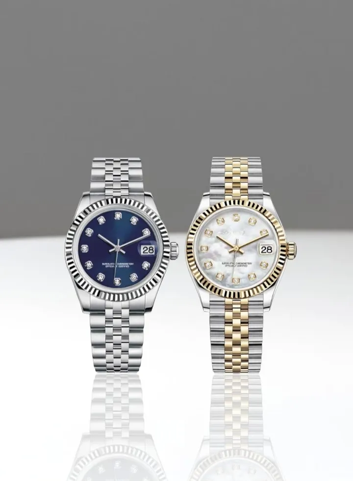 A set of high-quality waterproof women's watches inspired by the famous Rolex watches