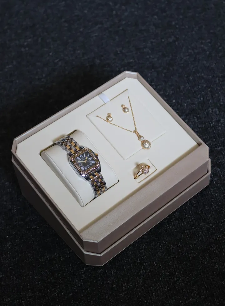 set jewelry and beautiful watch for women with beautiful box for gift