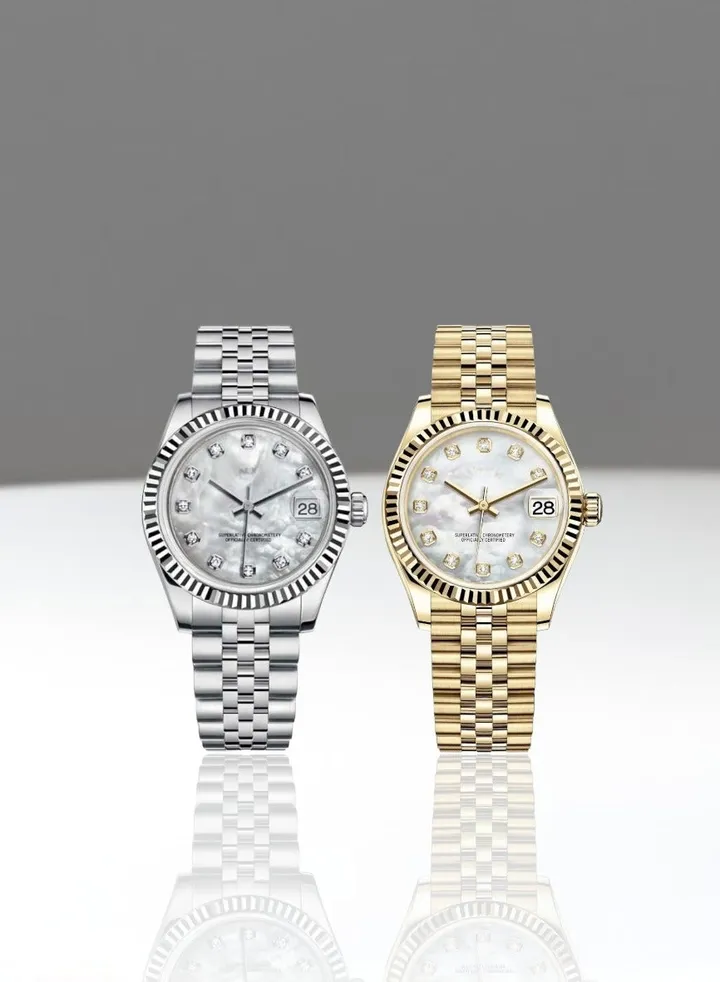 A set of high-quality waterproof women's watches inspired by the famous Rolex watches