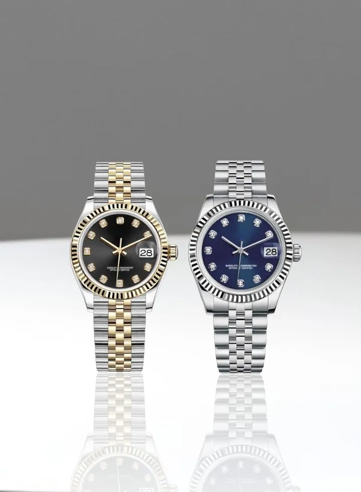 A set of high-quality waterproof women's watches inspired by the famous Rolex watches