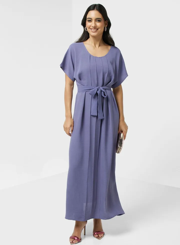 Belted Crew Neck Abaya