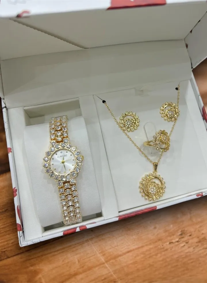 High quality waterproof women's watch gift set