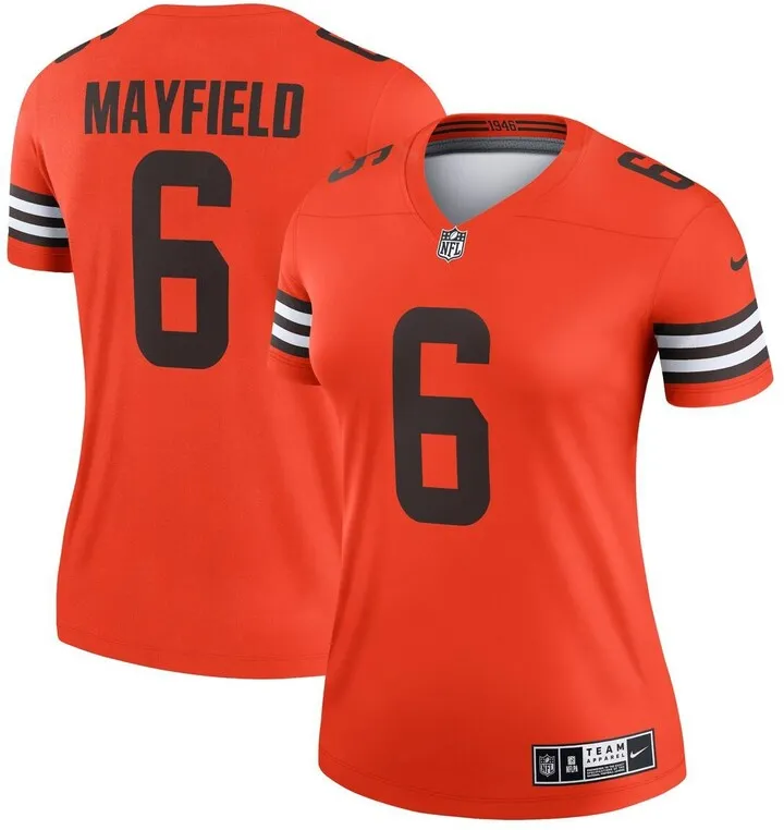 Women's Nike Baker Mayfield Orange Cleveland Browns Inverted Legend Jersey