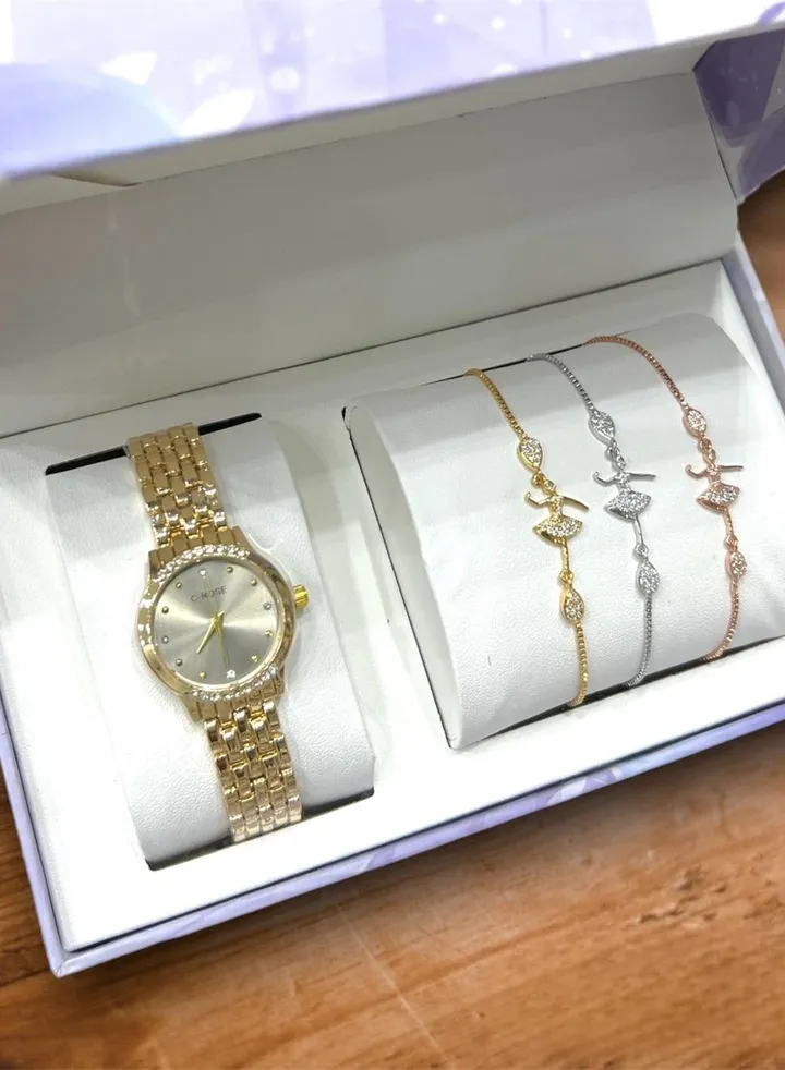 High quality waterproof women's watch gift set