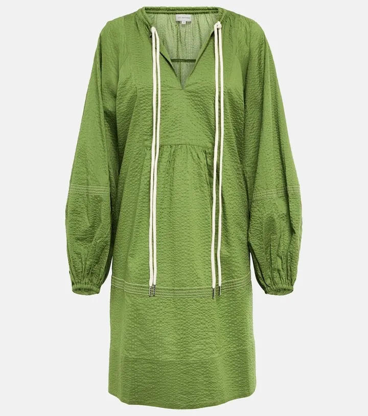 Balloon-sleeve cotton dress
