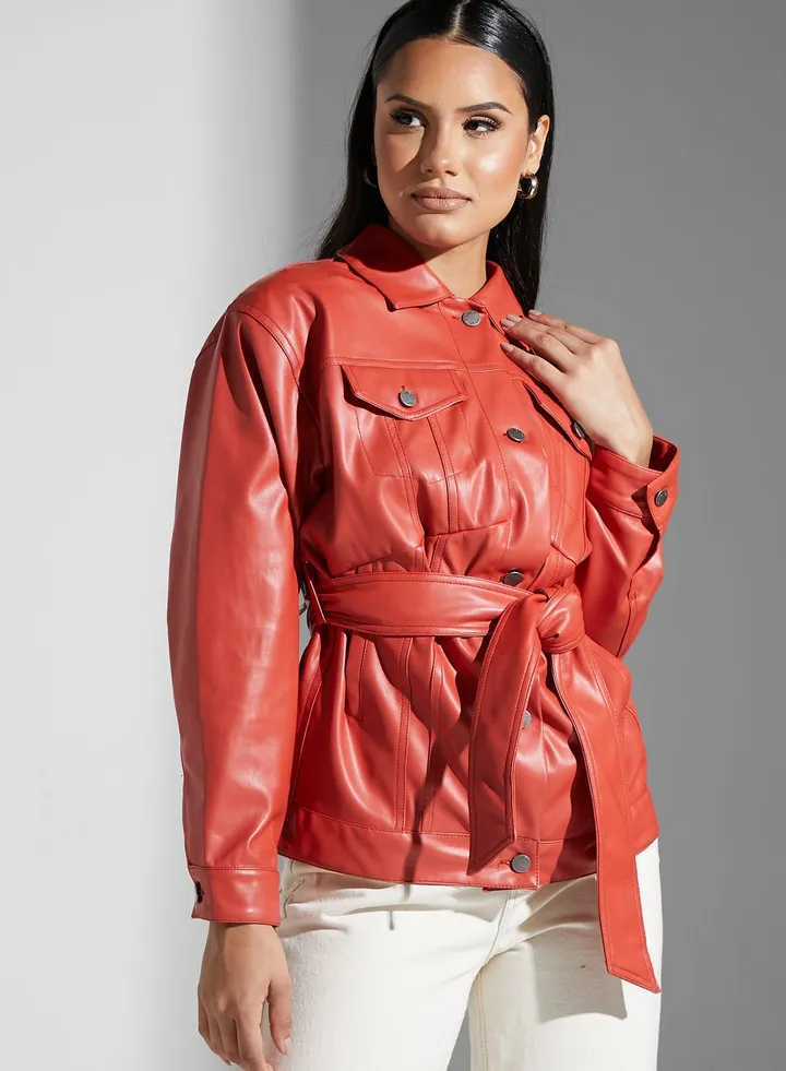 Belted Pocket Detail Jacket