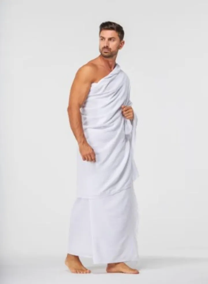 Ihram 2-Piece Hajj And Umrah Religious Cloth For Men , White