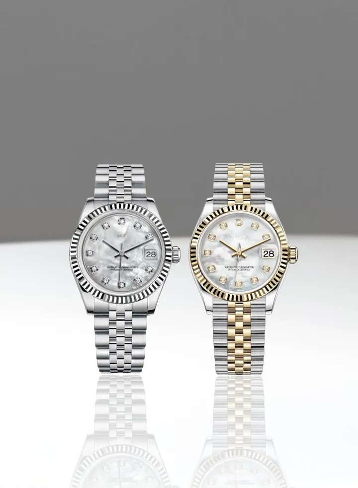 A set of high-quality waterproof women's watches inspired by the famous Rolex watches