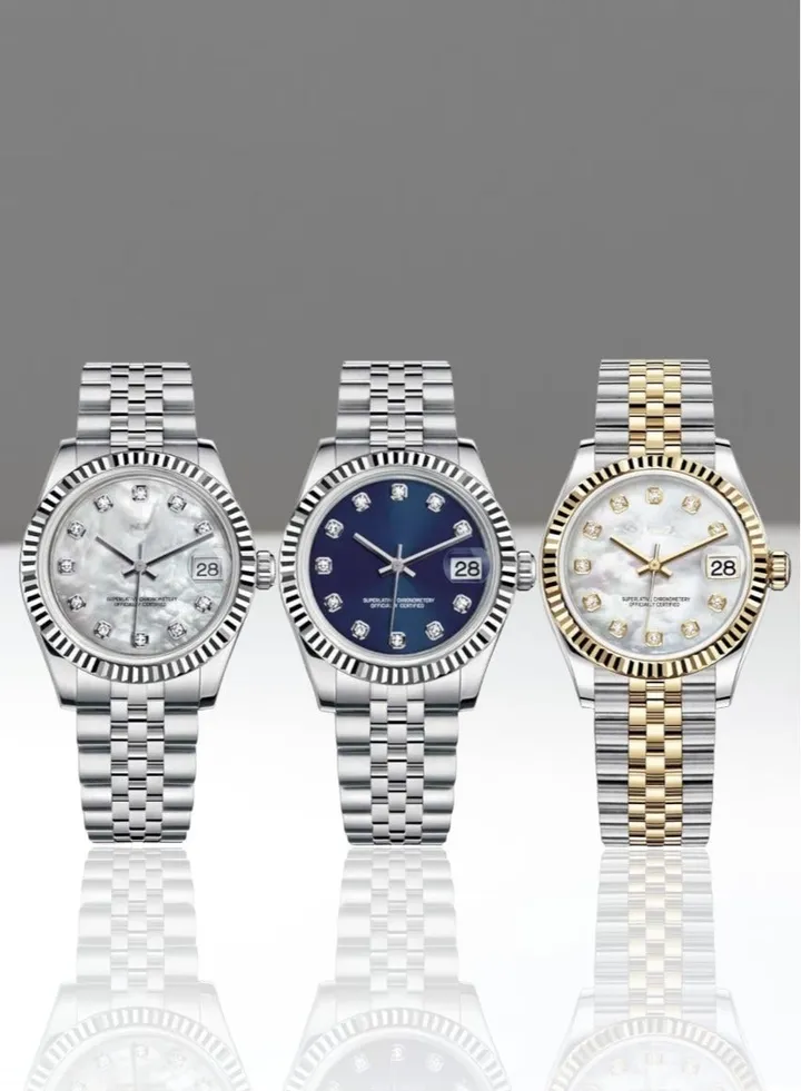 A set of three high-quality waterproof women's watches inspired by the famous Rolex watches