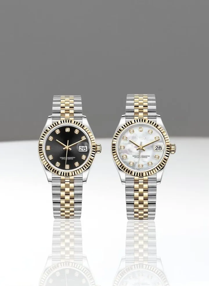 A set of high-quality waterproof women's watches inspired by the famous Rolex watches