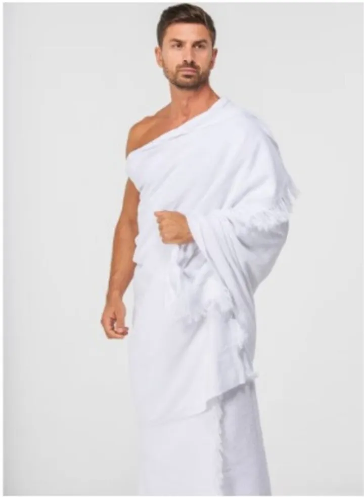 Ihram 2-Piece Hajj And Umrah Religious Cloth For Men , White
