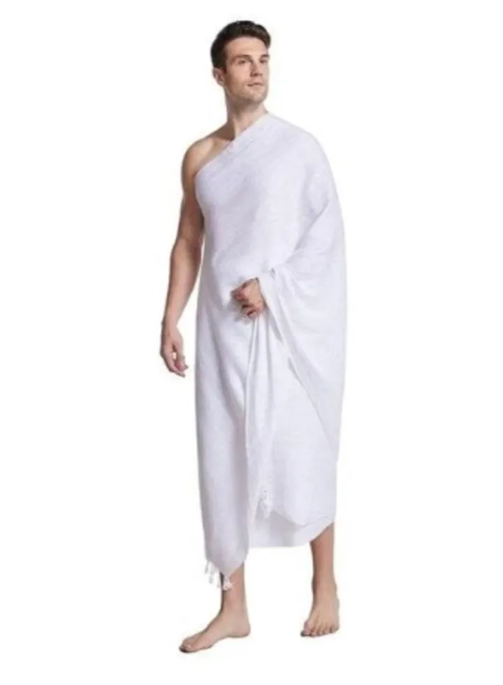 Ihram 2-Piece Hajj And Umrah Religious Cloth For Men , White
