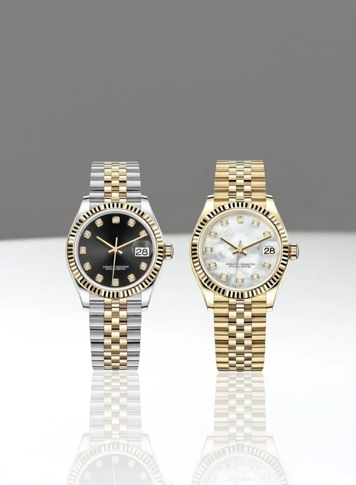 A set of high-quality waterproof women's watches inspired by the famous Rolex watches