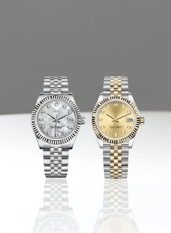 A set of high-quality waterproof women's watches inspired by the famous Rolex watches