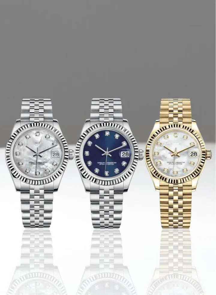 A set of three high-quality waterproof women's watches inspired by the famous Rolex watches