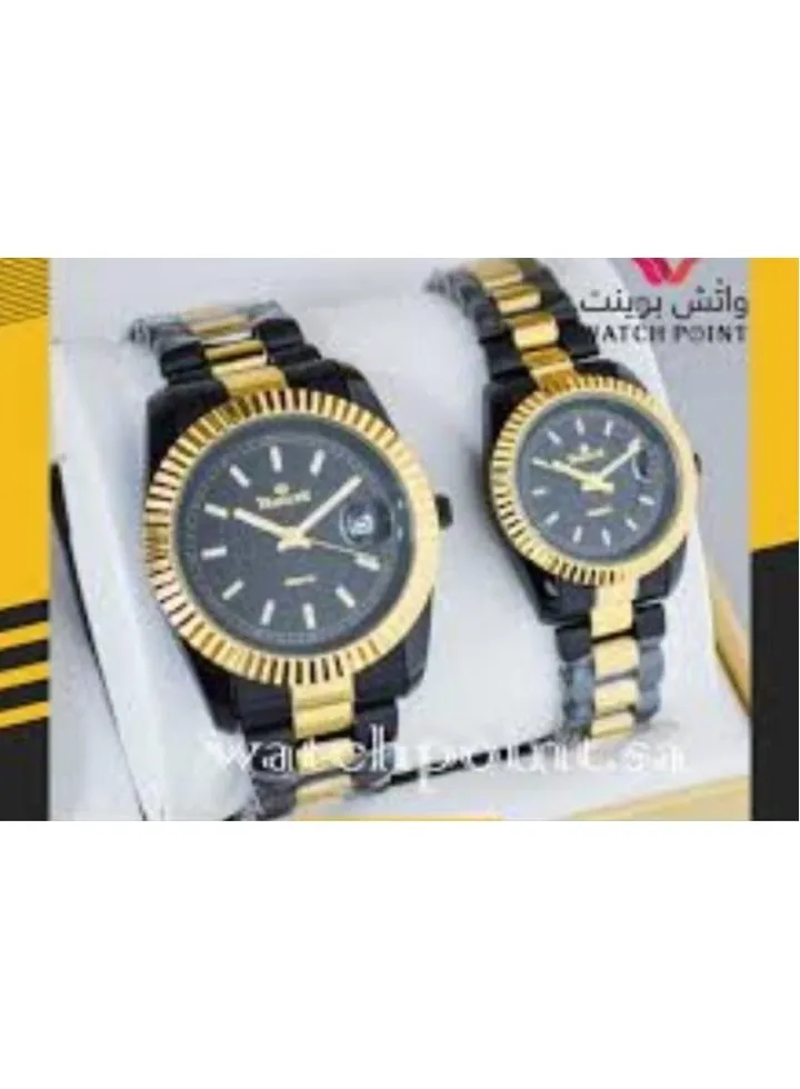 A high-quality waterproof couple watch set inspired by the famous Rolex watches