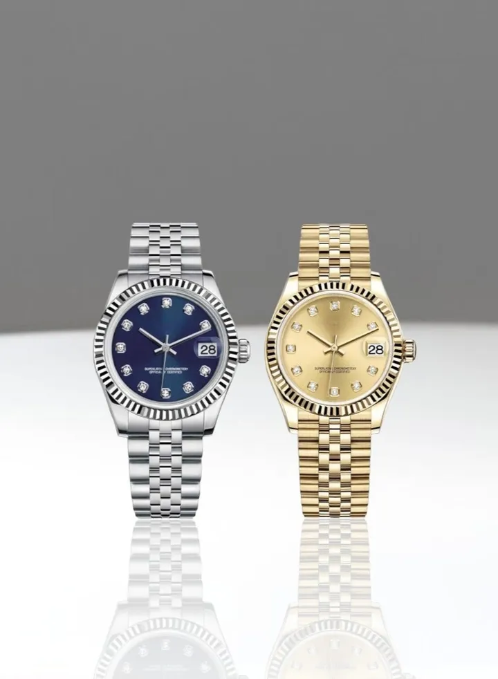 A set of high-quality waterproof women's watches inspired by the famous Rolex watches