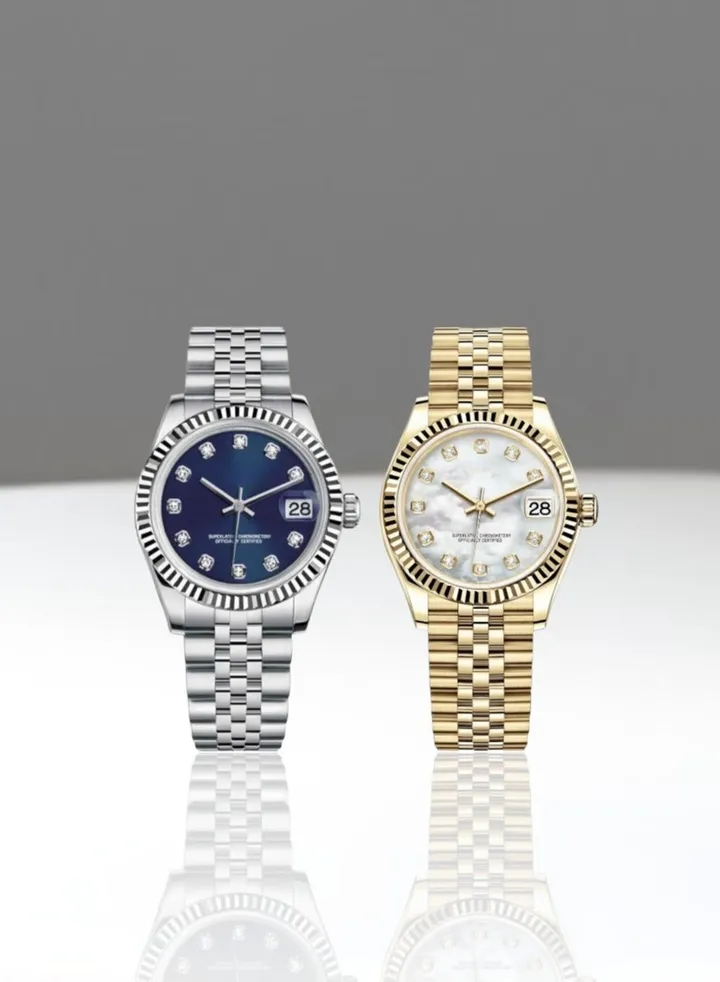 A set of high-quality waterproof women's watches inspired by the famous Rolex watches